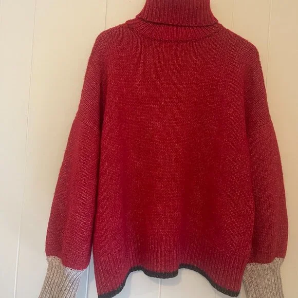 La Ligne Red Knit Sweater • Size Large • Classic Elevated Essential - Picture 6 of 11